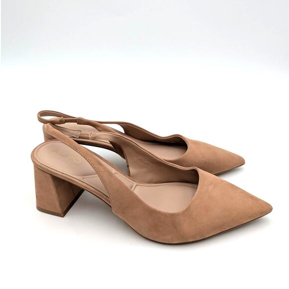Aldo Uliana Slingback Pointed Toe Heel Pump Women's Brown Size US8 EU38.5 - Picture 3 of 13